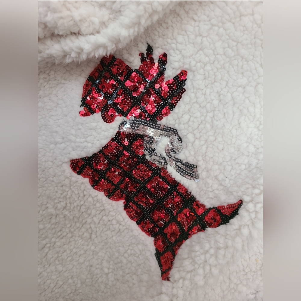 Time and Tru Sherpa Sweater With Scottie Design Small - Picture 2 of 4